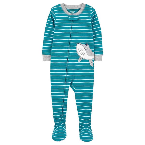Baby Boy &#40;12-24M&#41; Carters&#40;R&#41; 2-Way Zip Striped Whale Sleeper - image 