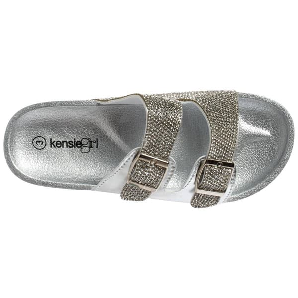 Big Girls Kensie Girl Rhinestone Strap Slide Sandals