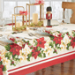 Threadmade Red & White Poinsettias Tablecloth - image 3