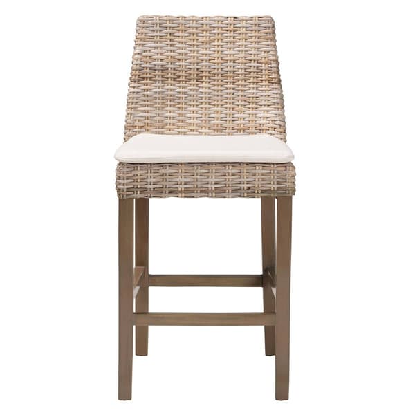 bali & pari Toby Modern Bohemian Kubu Rattan Counter Stool