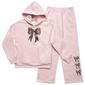 Girls (7-16) No Comment Camo Bow Hoodie w/ Wide Leg Sweatpants - image 1