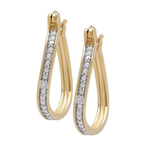 Gianni Argento Diamond Accent Teardrop Hoop Earrings