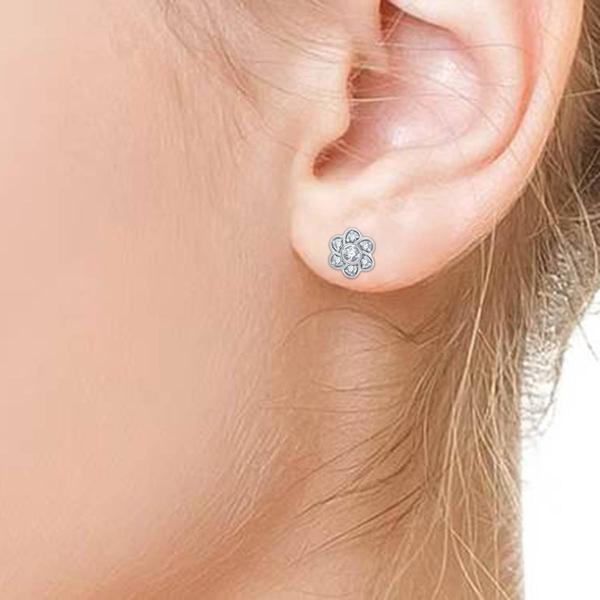 Nova Star® Lab Grown Diamond Flower Pendant & Earring Set