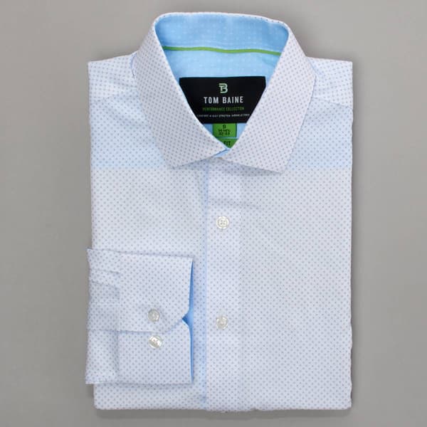 Mens Tom Baine Slim Fit Performance Dress Shirt - Blue Dots - image 