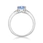 Sterling Silver Ring w/ Created Aquamarine & White Topaz Gemstone - image 3
