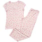 Womens Laura Ashley® Mini Bouquets Lettuce Edge Pajama Set - image 2