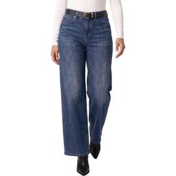 Womens Royalty Hazel Wide Leg Jeans with Black Suede Belt