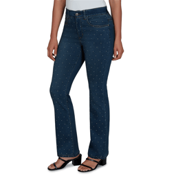 Petite Skye’s the Limit Icy Blue Sparkle Bootcut Jeans