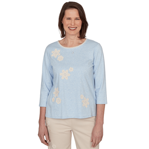 Womens Alfred Dunner Camden Market Floral Stitch Blouse