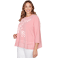Plus Size Ruby Rd. Renaissance Romance 3/4 Sleeve Eyelet Blouse - image 2