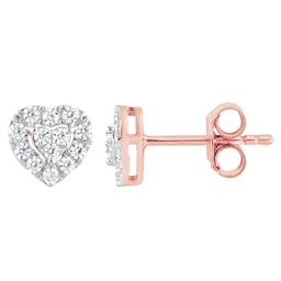 Nova Star(R) Rose Gold Lab Grown Diamond Heart Stud Earrings
