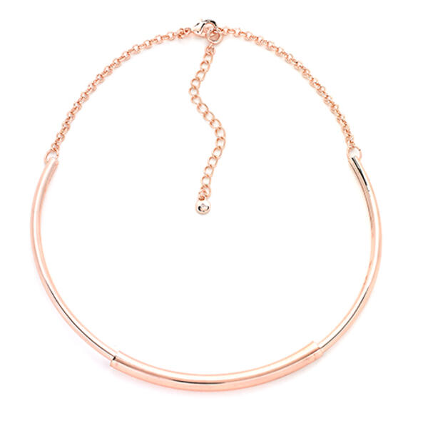 Wearable Art Hard Frontal Collar Rose Gold Necklace - image 