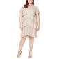Plus Size SLNY Short Sleeve Shimmer Tier Shift Dress - image 1