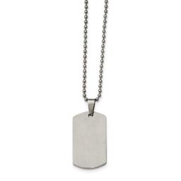 Mens Gentlemen's Classics™ Steel Rounded Edge Dog Tag Necklace