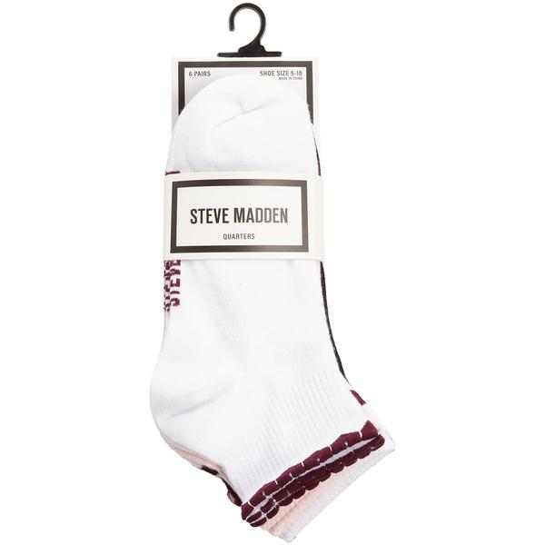 Womens Steve Madden 6pk. Heart Scallop Quarter Socks - image 