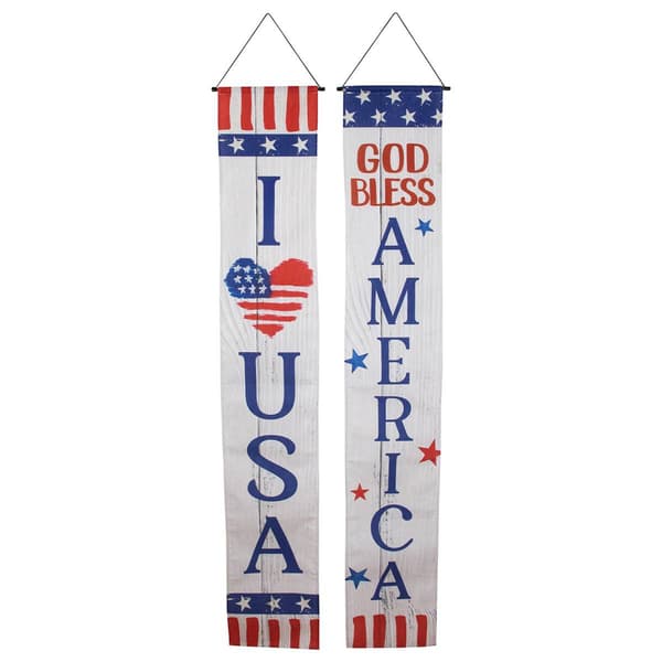 Northlight Seasonal Stars and Stripes Door Banners - Set of 2 - image 