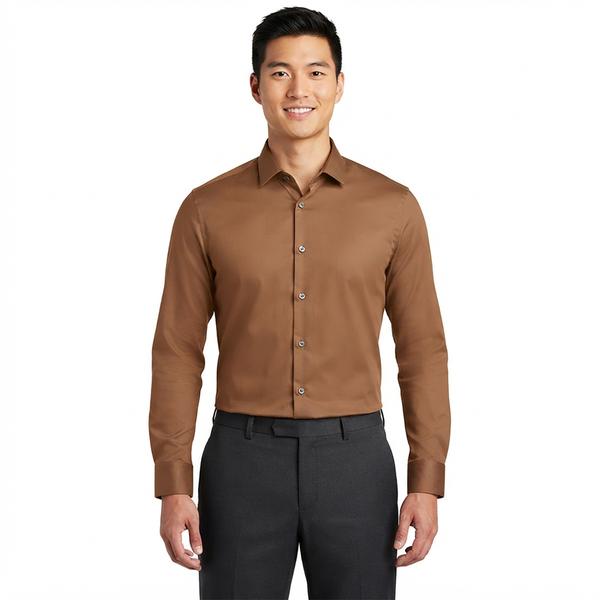 Mens Tom Baine Slim Fit Dress Shirt - Caramel