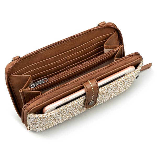 The Sak Iris Large Crochet Smartphone Crossbody - Bamboo Static