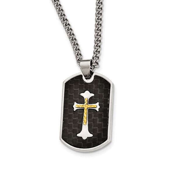 Mens Gentlemen's Classics&#40;tm&#41; Diamond Cut Cross Necklace - image 