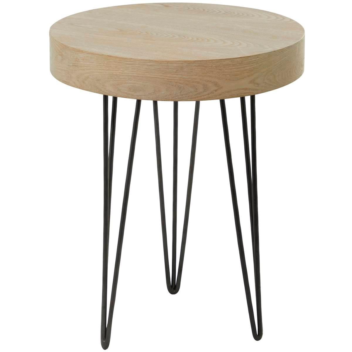 9th & Pike® Brown Wood and Metal Modern Accent Table