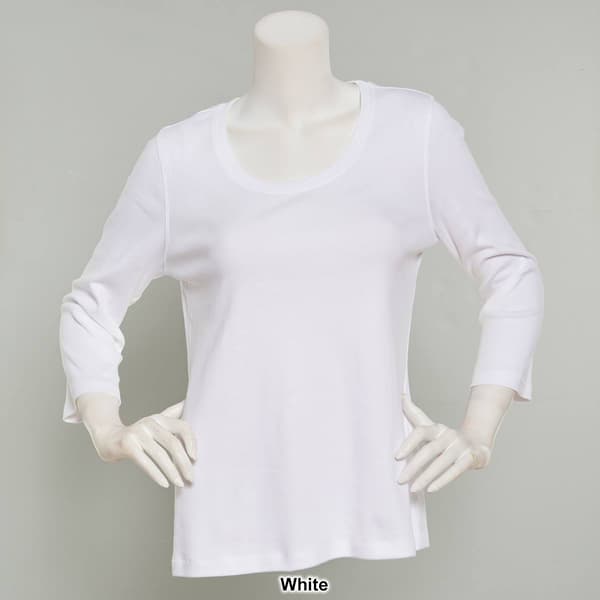 Womens Preswick &amp; Moore 3/4 Sleeve Scoop Neck Solid Top