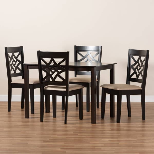 Baxton Studio Nicolette Sand/Dark Brown 5pc. Dining Set