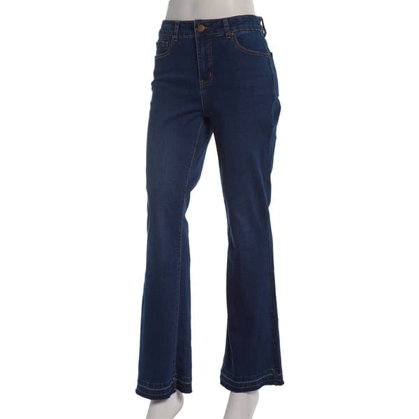 Petite Bleu Denim Release Hem Bootcut Jeans