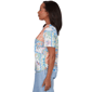 Petite Alfred Dunner Caribbean Blues Patchwork Paisley Blouse - image 4