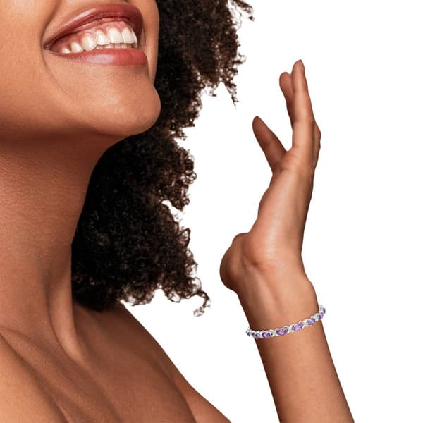 Haus of Brilliance Purple Amethyst & Diamond X-Link Bracelet
