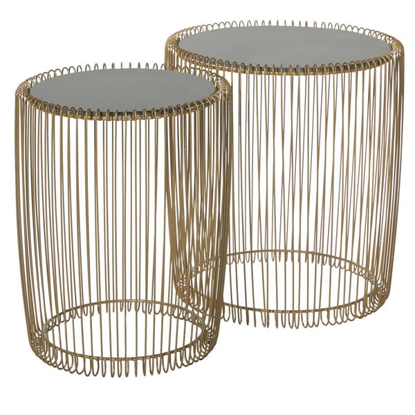 9th & Pike® Gold Metal Contemporary Accent Table - Set of 2