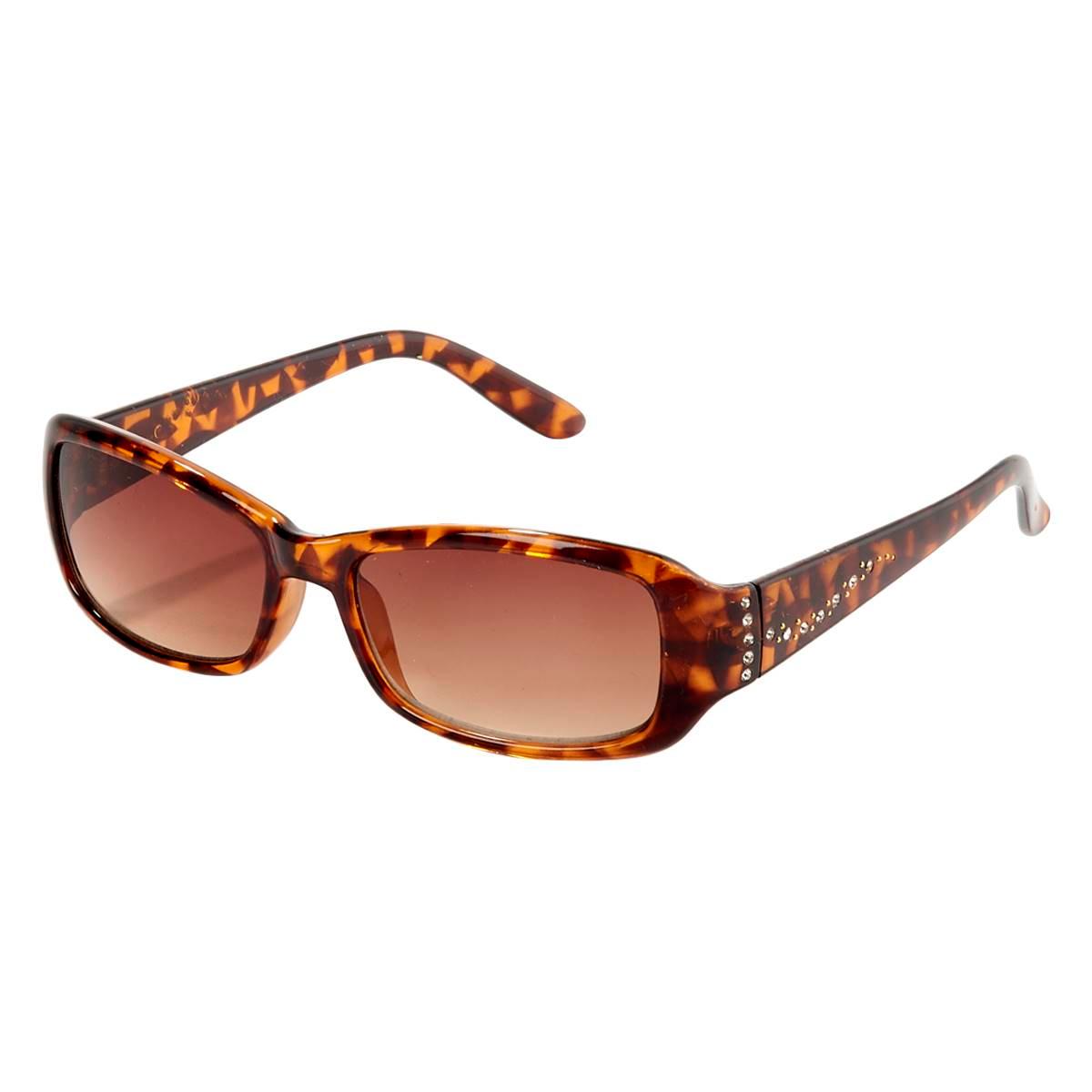 Womens Ashley Cooper(tm) Plastic Rectangle Stone Accent Sunglasses