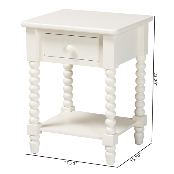 Baxton Studio Raynera End Table with Bobbin Legs