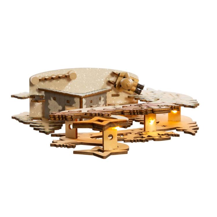 Kurt S. Adler 11.8in. Light Up Wooden Christmas Village