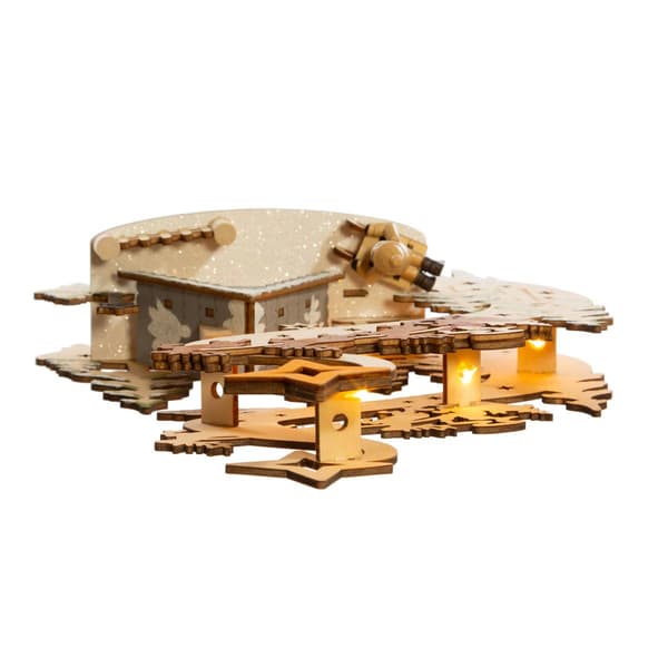 Kurt S. Adler 11.8in. Light Up Wooden Christmas Village