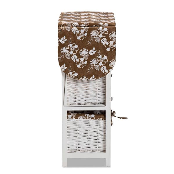 Baxton Studio Abril White Wood Drop Leaf Ironing Board Cabinet