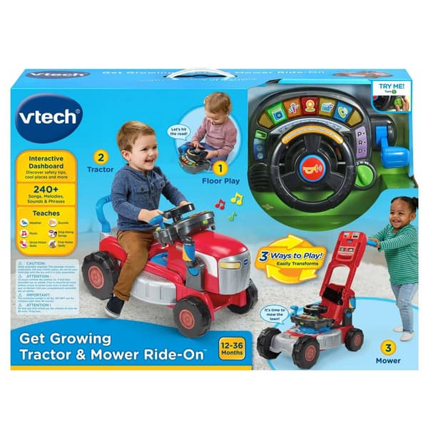 VTech&#174; Get Rowing Tractor & Mower Ride-On
