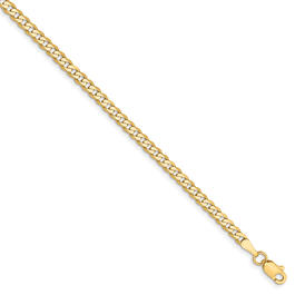Mens Gold Classics&#40;tm&#41; 2.9mm. 14k Gold Beveled Curb Chain Bracelet
