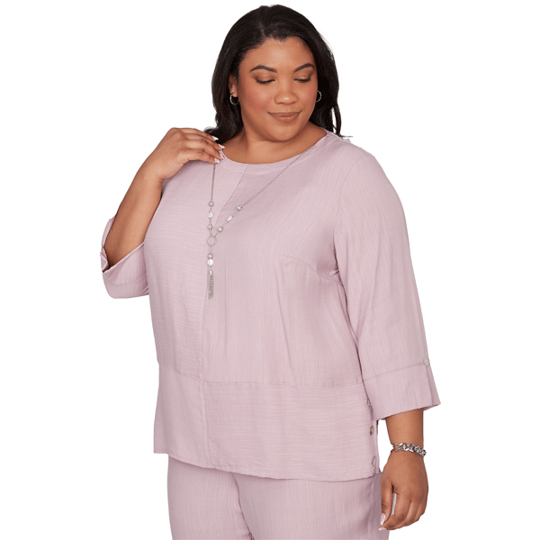 Plus Size Alfred Dunner Vintage Charm 3/4 Sleeve Blouse