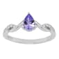 Precious Elegance&#40;tm&#41; Pear Tanzanite/Zircon Sterling Silver Ring - image 1