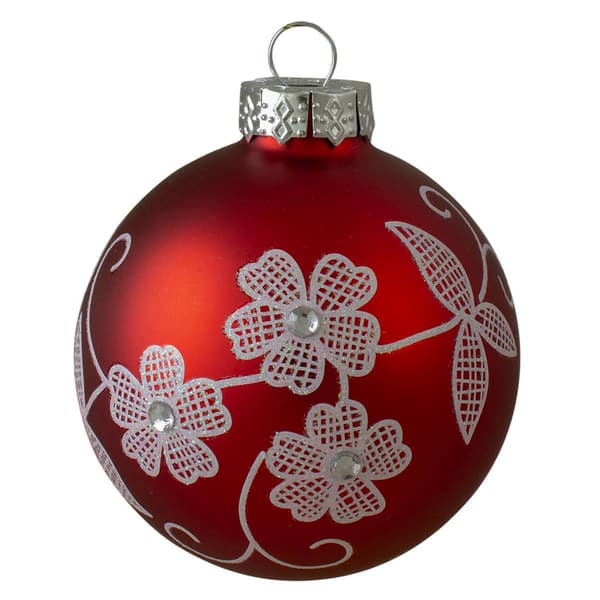 Northlight Seasonal 4pc. Red Glass Snowflake Ornament Set