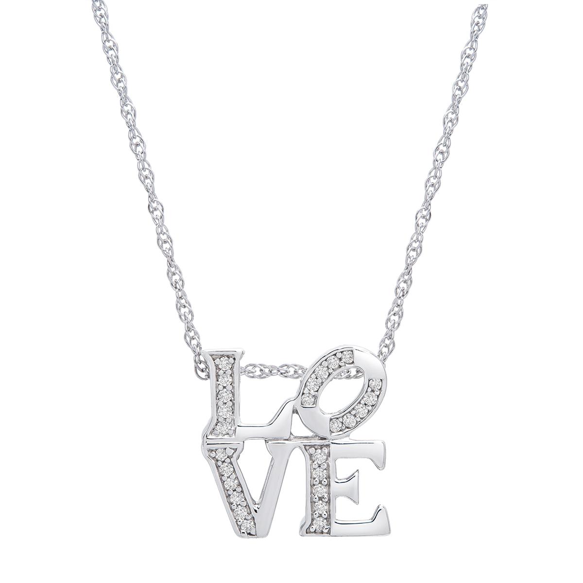 Eternal Promise™ Sterling Silver 1/10ctw. Love Pendant