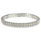 Silver-Tone Crystal 2-Row Stretch Bracelet - image 1