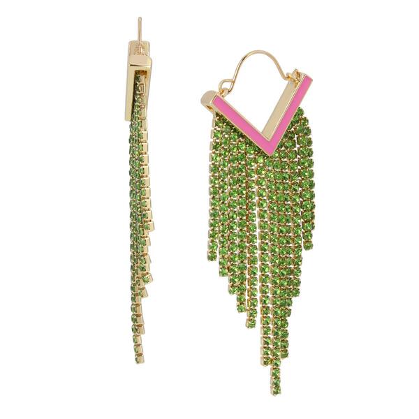 Steve Madden Rhinestone Chandelier Earrings - image 