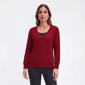 Womens Notations Long Sleeve Rhinestone V-Neck Sweater - image 1