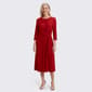Womens Perceptions 3/4 Sleeve Solid Side Tie Shift Dress - image 2