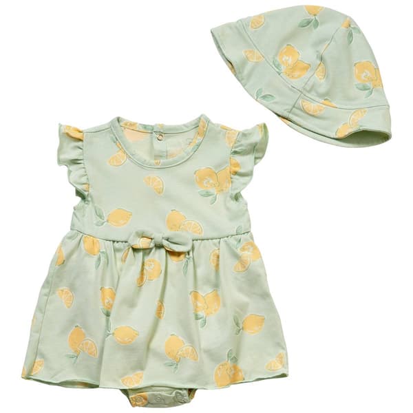 Baby Girl (NB-9M) Rene Rofe(R) Lemon Bodysuit Dress w/ Hat - image 