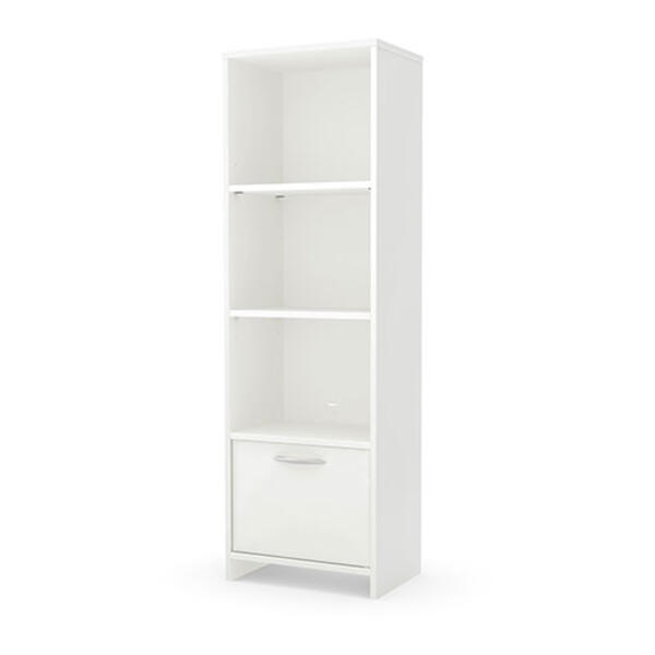 South Shore Step One 3 Shelf Bookcase with Door-Pure White - image 