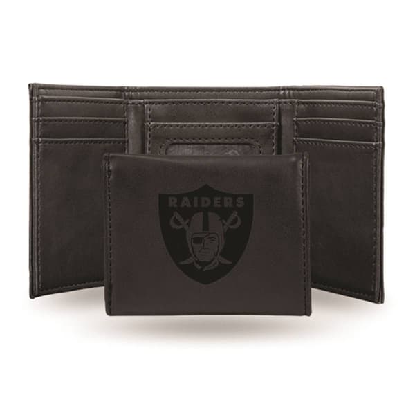 Mens NFL Oakland Raiders Faux Leather Trifold Wallet