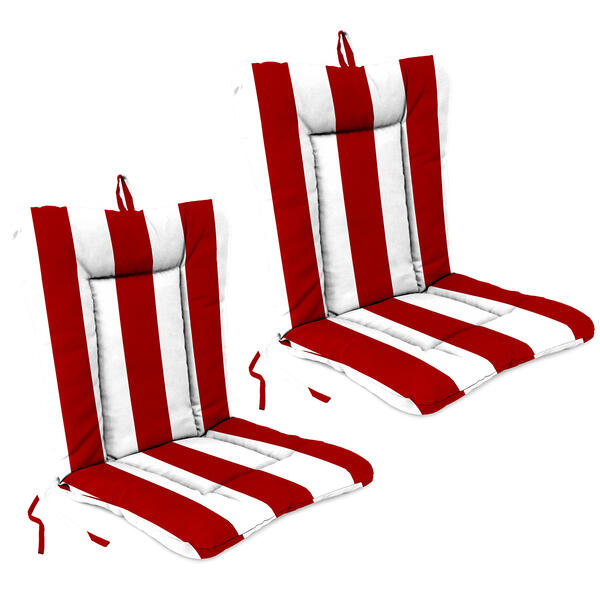 Jordan Manufacturing Cabana Stripe Red Dining Chair Cushions - image 