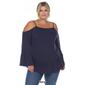 Plus Size White Mark Cold Shoulder Ruffle Sleeve Blouse - image 6